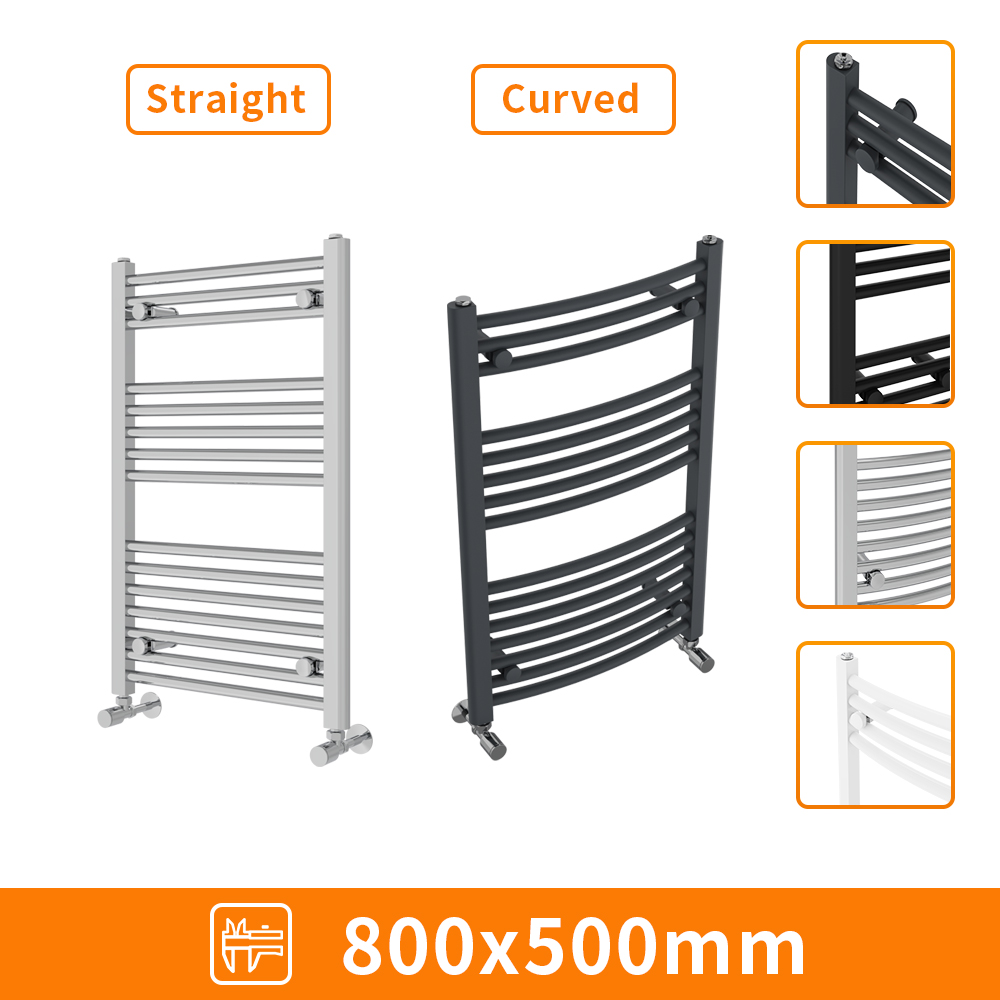 Straight Curved Heated Towel Rail Radiator Bathroom Ladder Warmer Heating Rads
