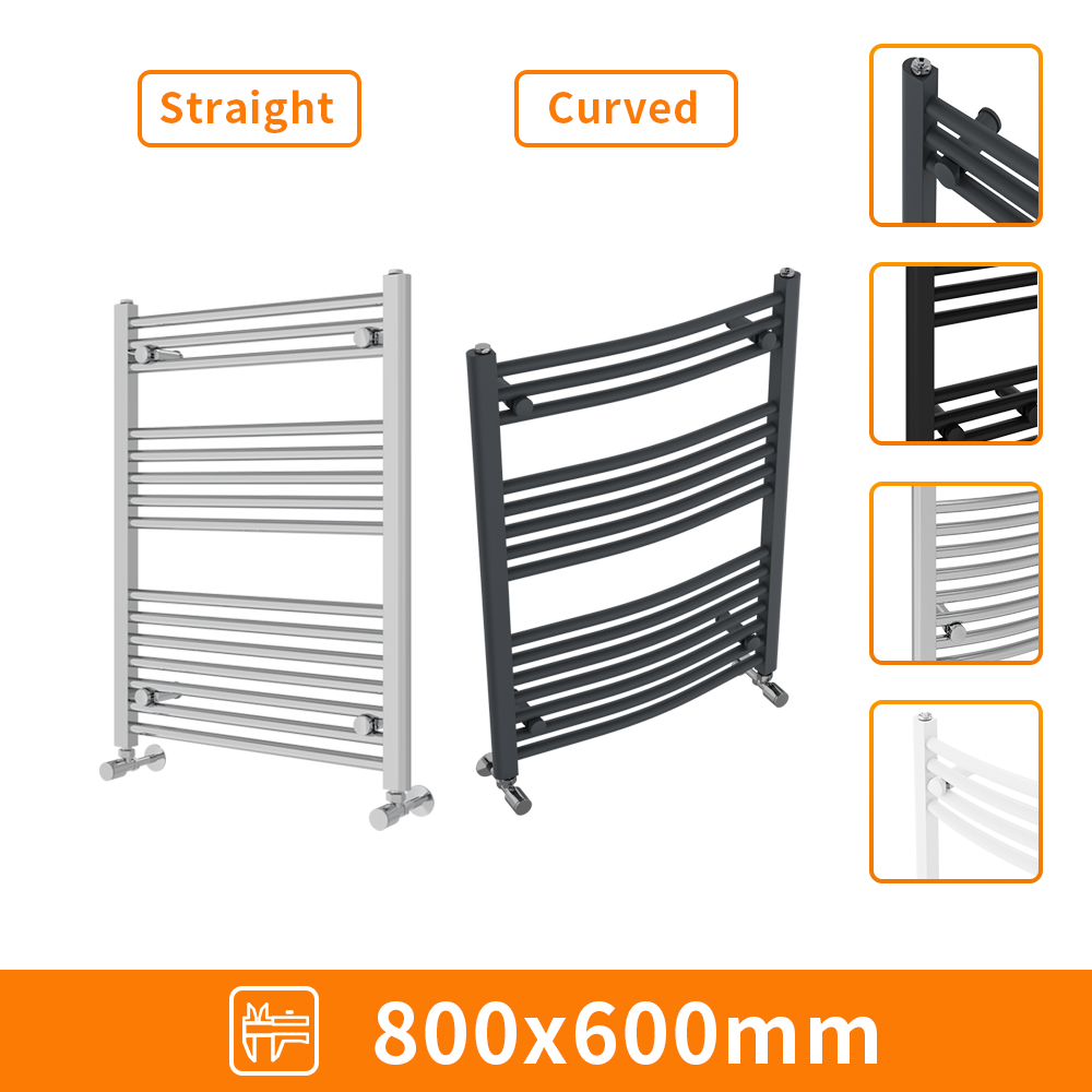 Straight Curved Heated Towel Rail Radiator Bathroom Ladder Warmer Heating Rads