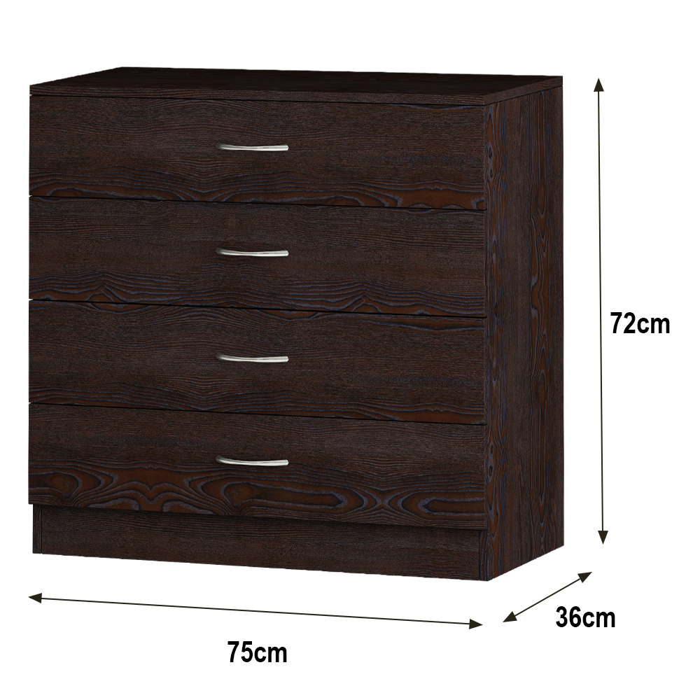 Chest of Drawers Modern Bedroom Furniture Hallway Wide Storage 4 Drawers Cabinet