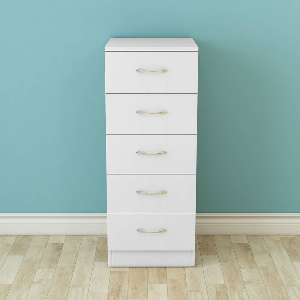 5 Drawers Chest of Drawers Narrow Tall Bedroom Hallway Storage