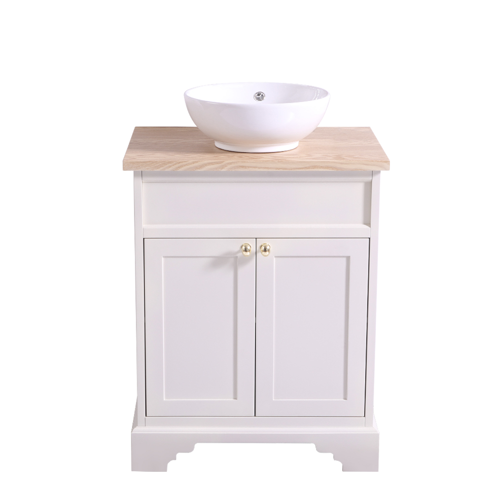 BATHROOM TRADITIONAL VANITY Unit Countertop Basin Storage Ivory