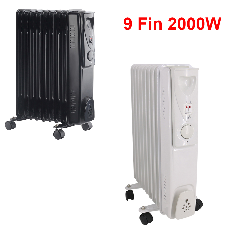Oil Filled Radiator Portable Electric Heater Thermostat 6 7 9 11 Fin White Black