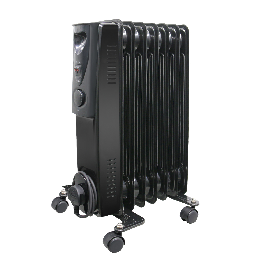 Oil Filled Radiator 6 7 9 11 Fin Electric Portable Heater Thermostat Gloss Black