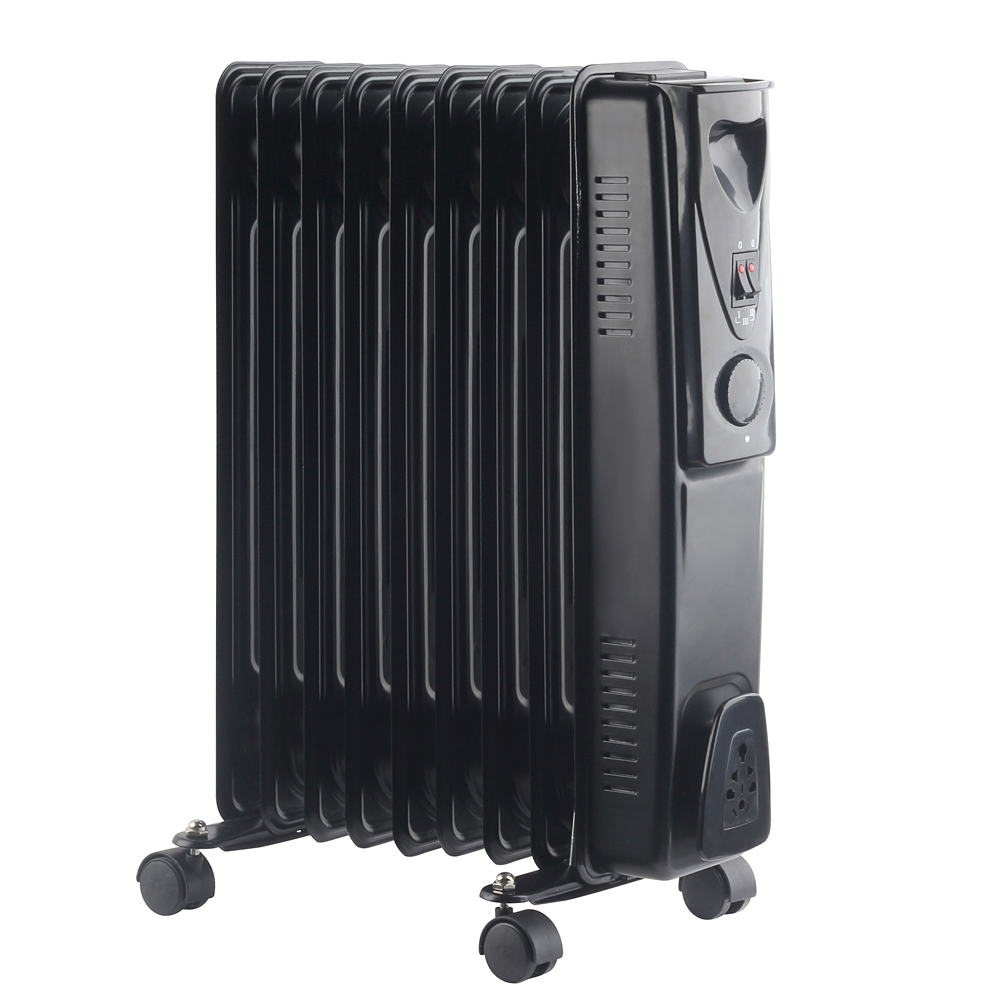 Oil Filled Radiator 6 7 9 11 Fin Electric Portable Heater Thermostat Gloss Black