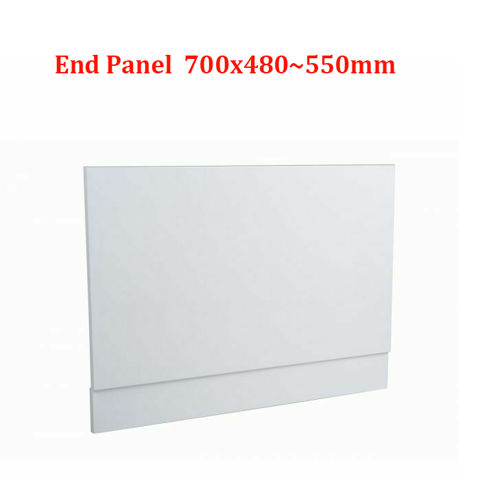 Gloss White Modern Bathroom MDF Wooden Bath Adjustable Front Side End Panel