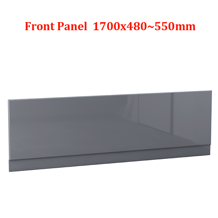Modern Bathroom MDF Wooden Bath Adjustable Front Side End Panel Gloss Grey