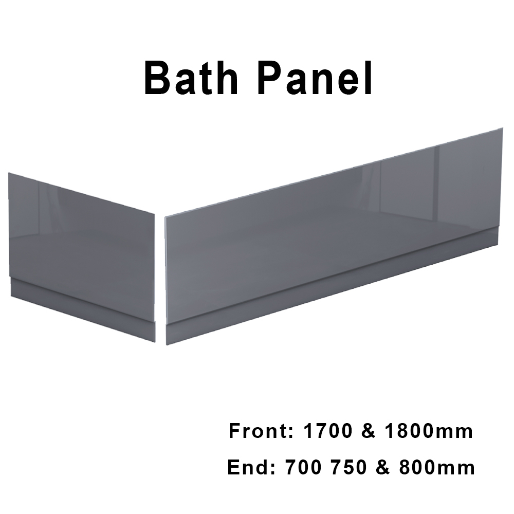 Modern Bathroom MDF Wooden Bath Adjustable Front Side End Panel Gloss
