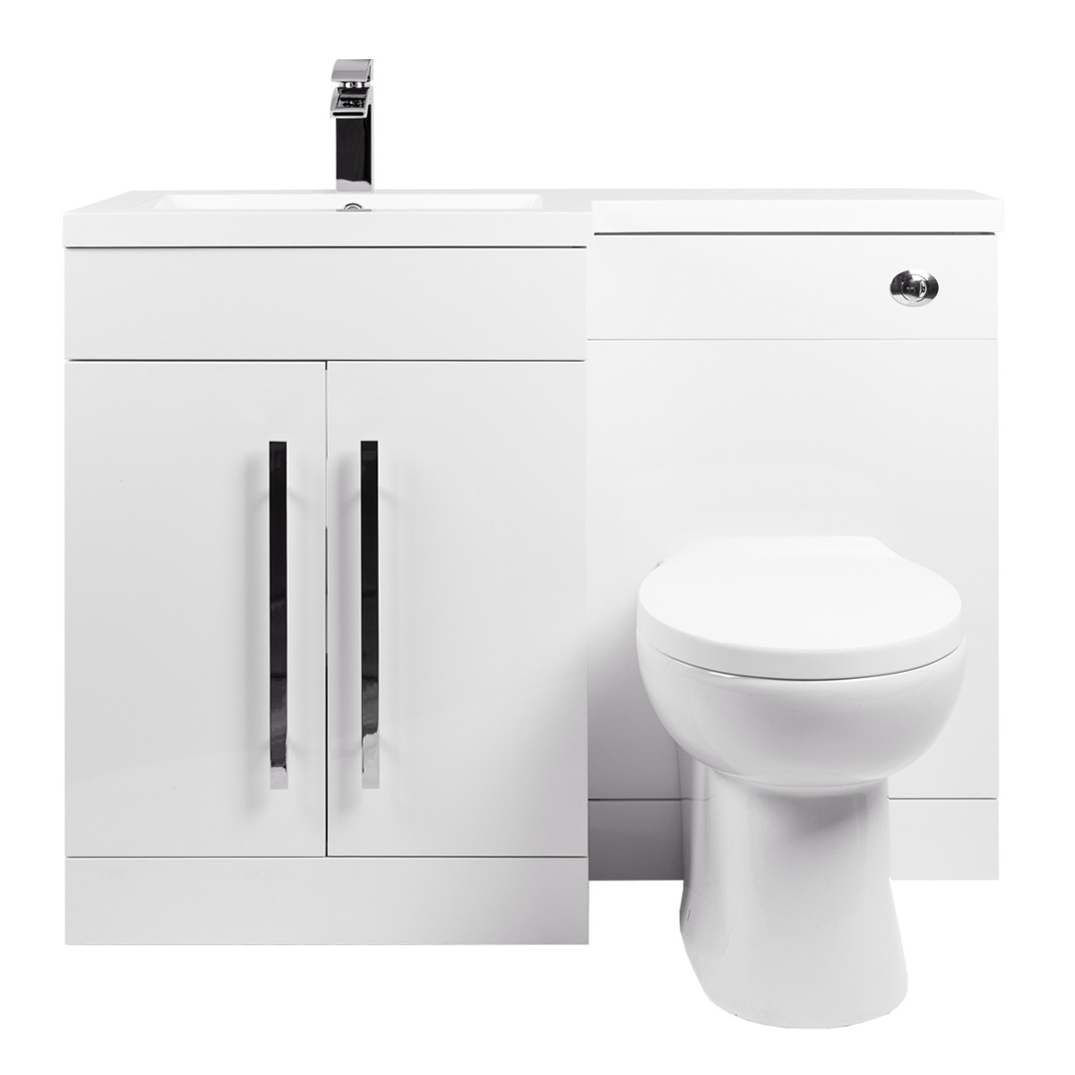 Bathroom Basin Sink Vanity Unit Back to Wall Toilet Suite Tall Furniture eBay