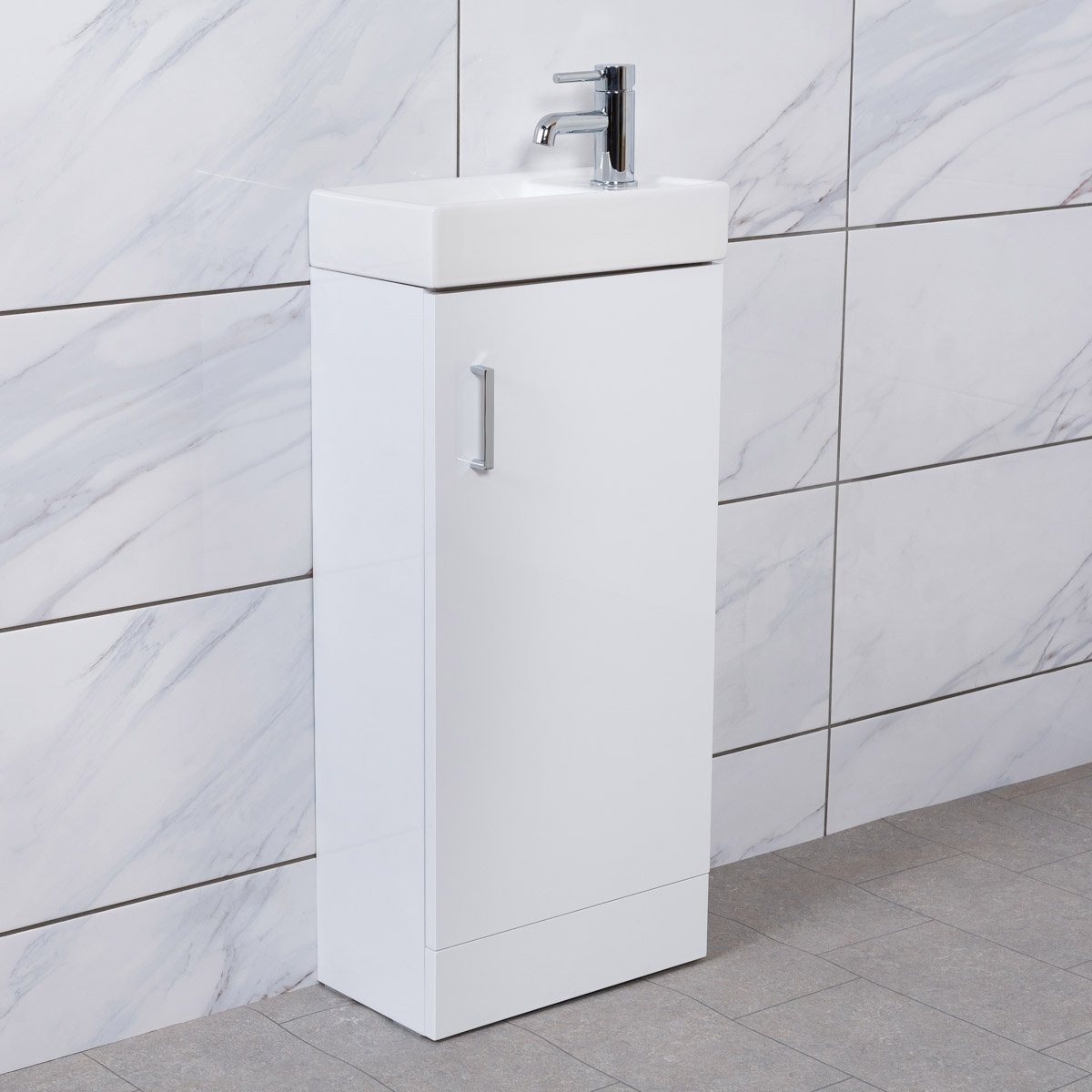 Bathroom Cloakroom Vanity Sink Ceramic Basin Storage Unit 400mm