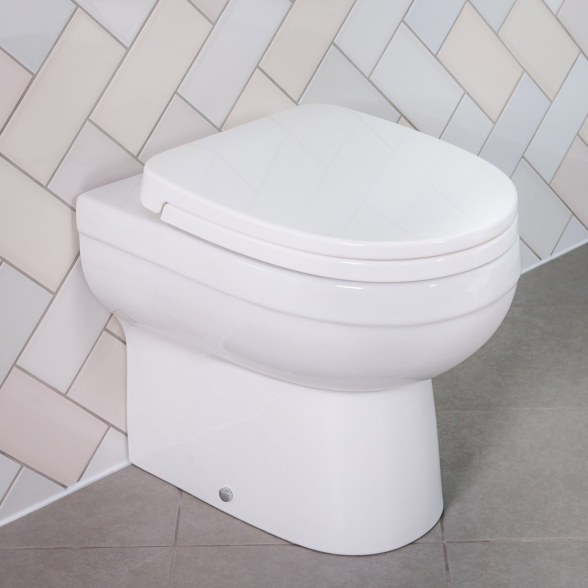 Bathroom Back to Wall Toilet WC Pan Toilet Quick Release Soft Close Seat Ceramic eBay