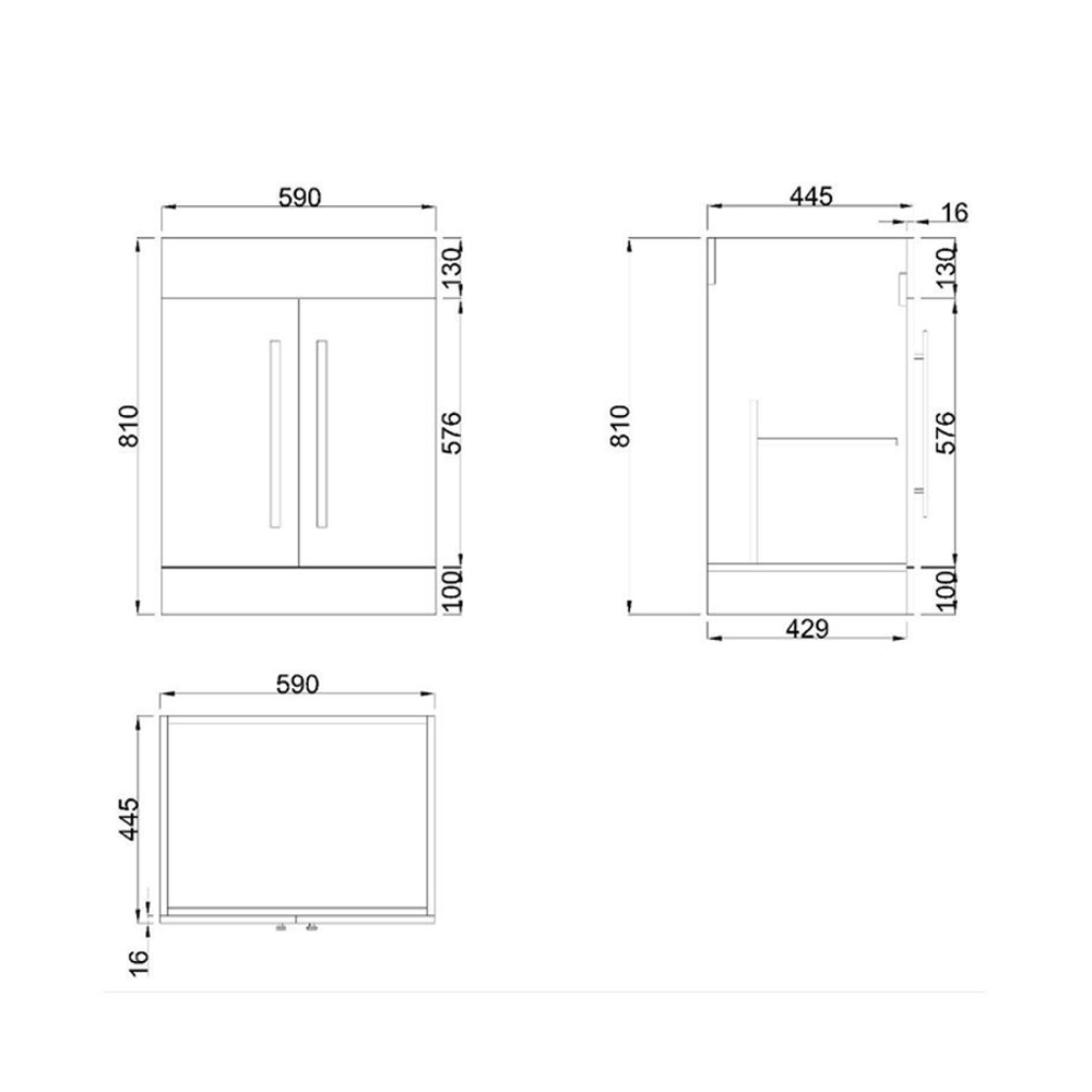 Bathroom Vanity Unit Cabinet Countertop Basin Toilet Furniture Left ...