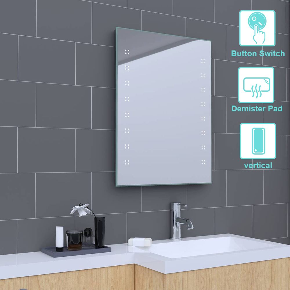 LED Illuminated Bathroom Mirror Light Demister Pad W/ Button Touch Sensor Switch eBay