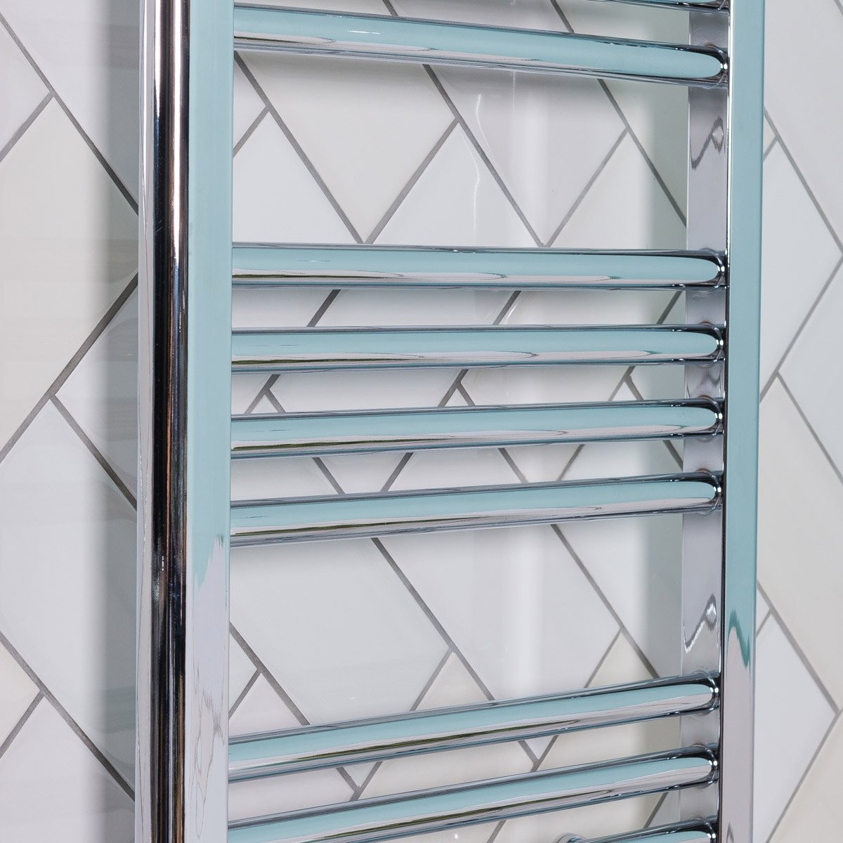 Chrome White Bathroom Heated Towel Radiator Ladder Rail Rad Curved ...