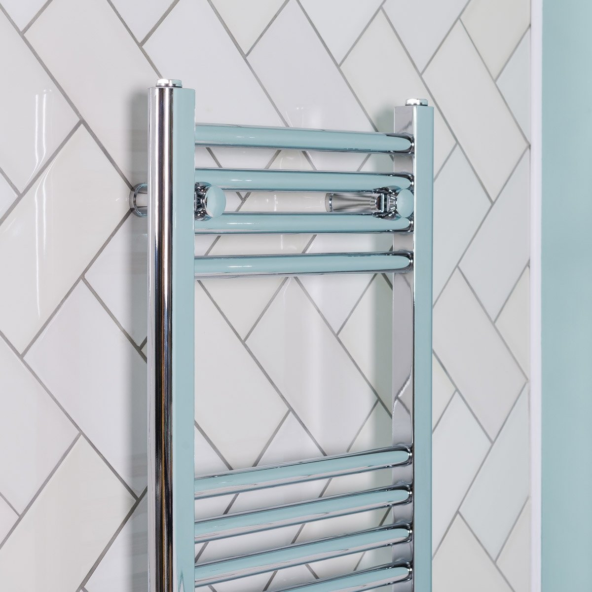 Chrome White Bathroom Heated Towel Radiator Ladder Rail Rad Curved