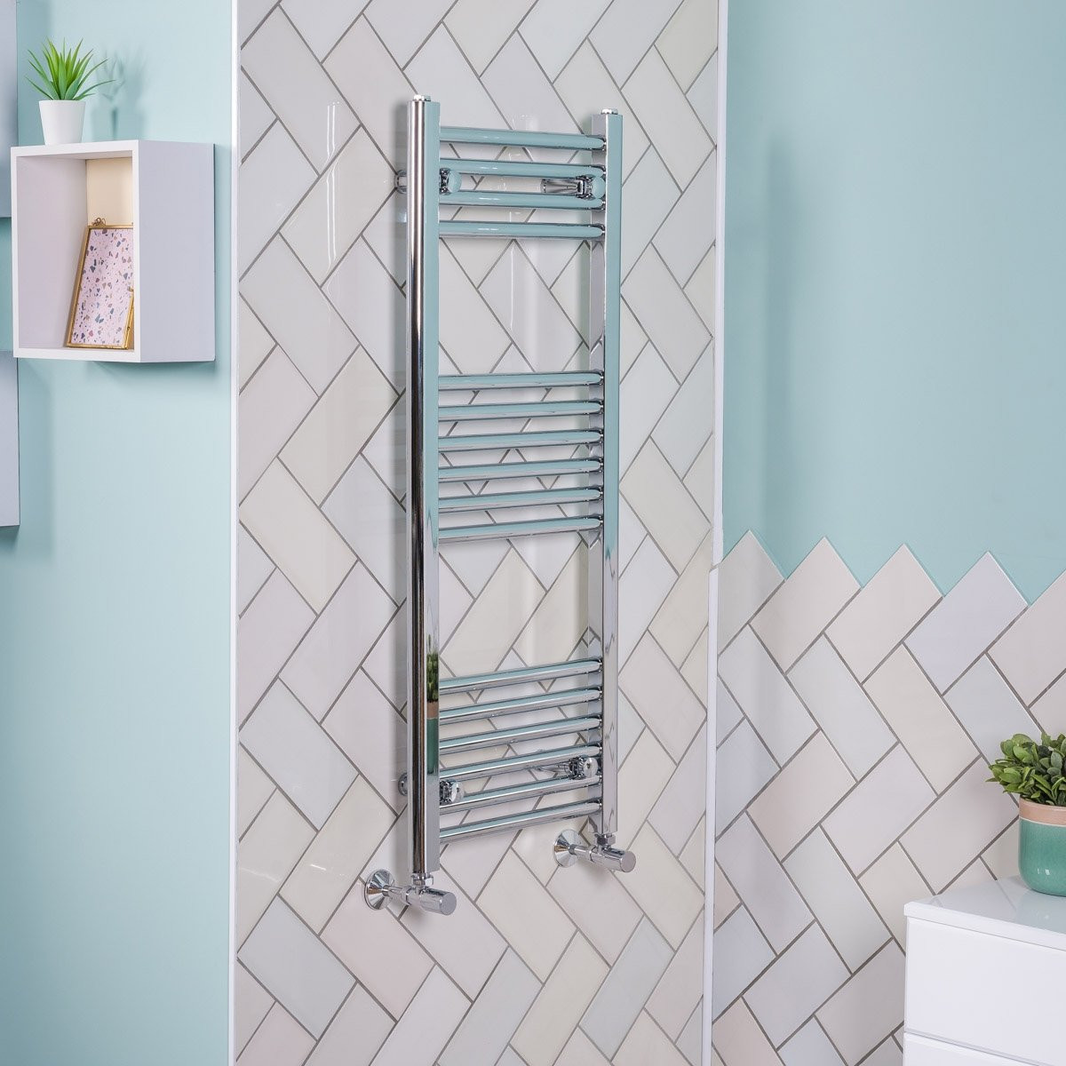 Chrome White Bathroom Heated Towel Radiator Ladder Rail Rad Curved Straight