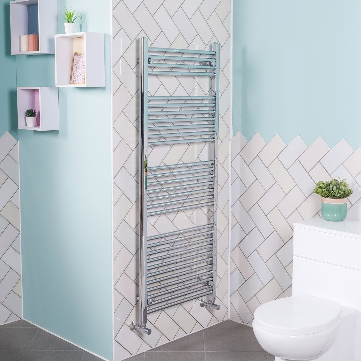Chrome White Bathroom Heated Towel Radiator Ladder Rail Rad Curved Straight