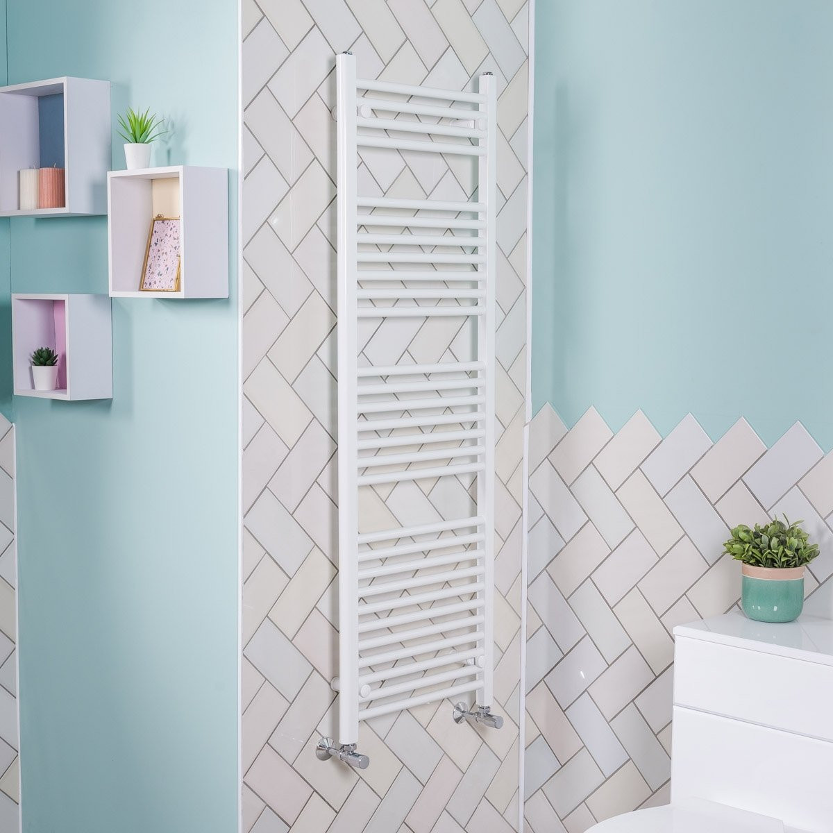 Modern Bathroom Straight Heated Towel Rail Radiator Ladder Warmer White