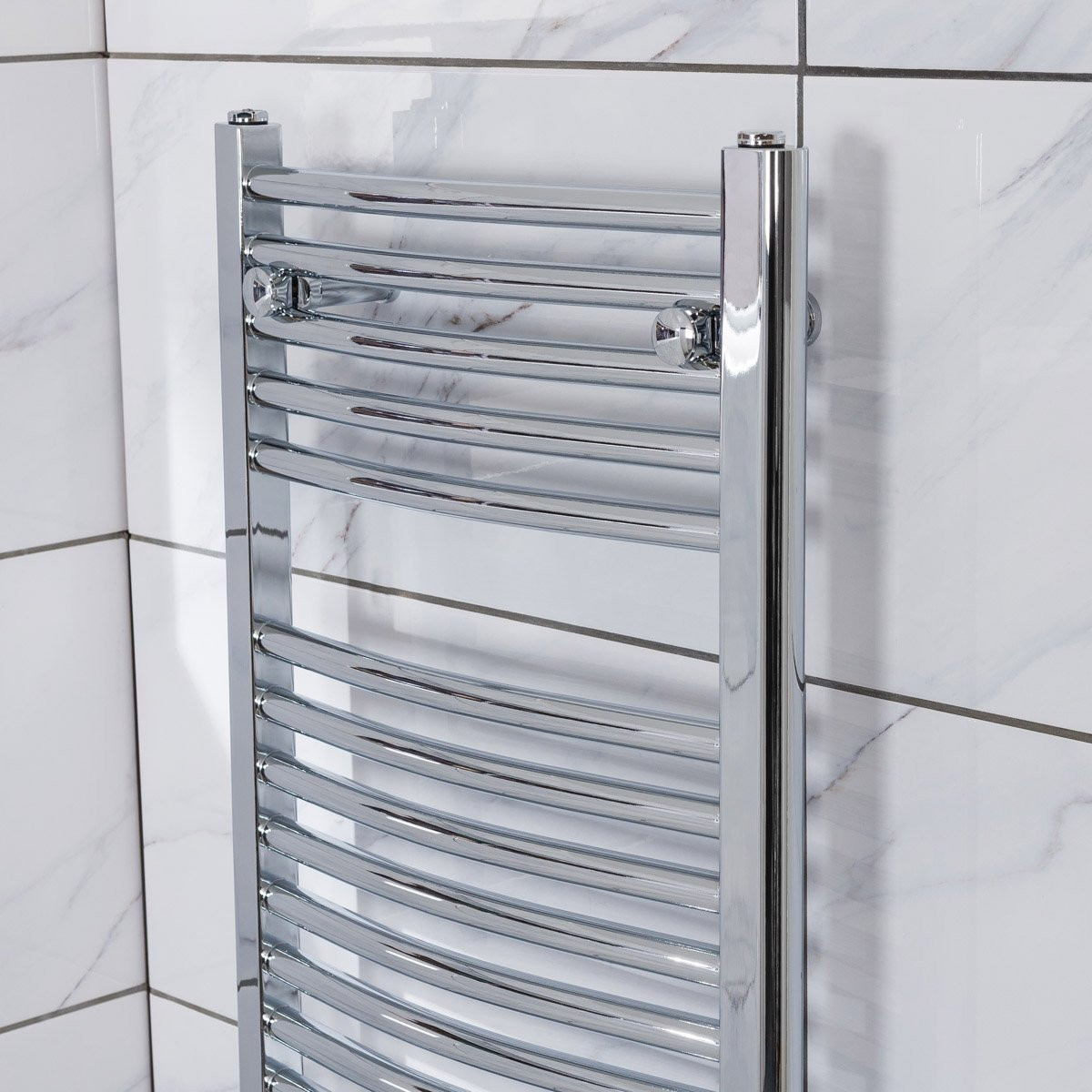 Designer Bathroom Chrome Curved Heated Towel Rail Warmer Radiator Rad ...