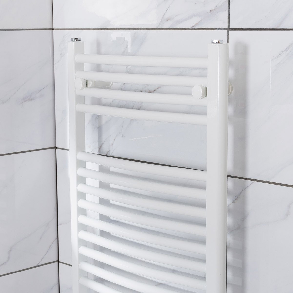 White Curved Bathroom Towel Rail Rad Radiator Central Heated Warmer