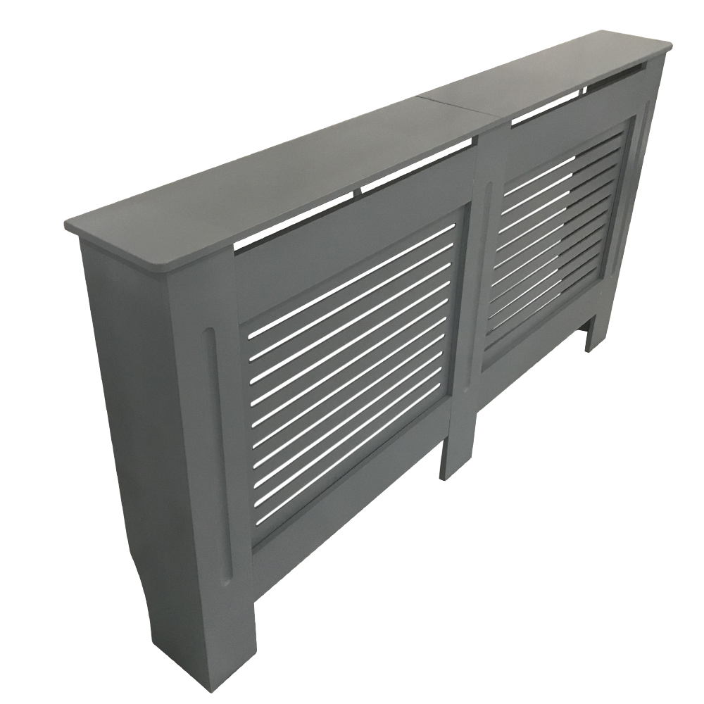 Traditional Grey Radiator Cover E1 MDF Horizontal Slats Wall Cabinet ...