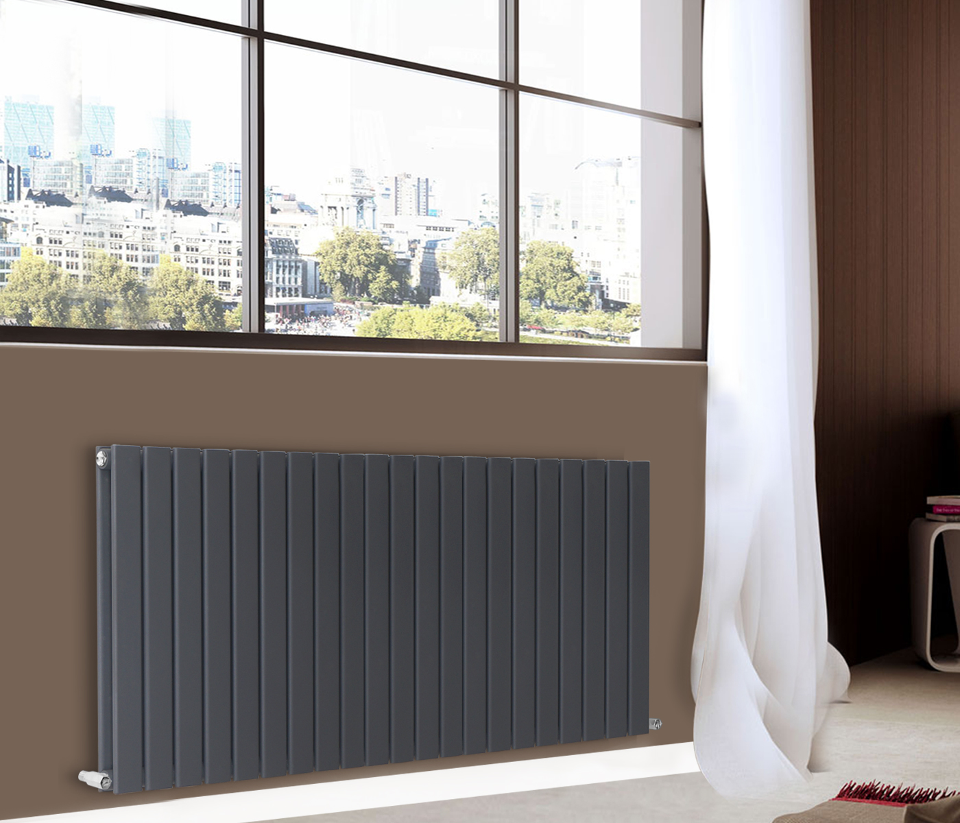 Anthracite Designer Radiator Horizontal Vertical Oval Column Flat Panel Rads