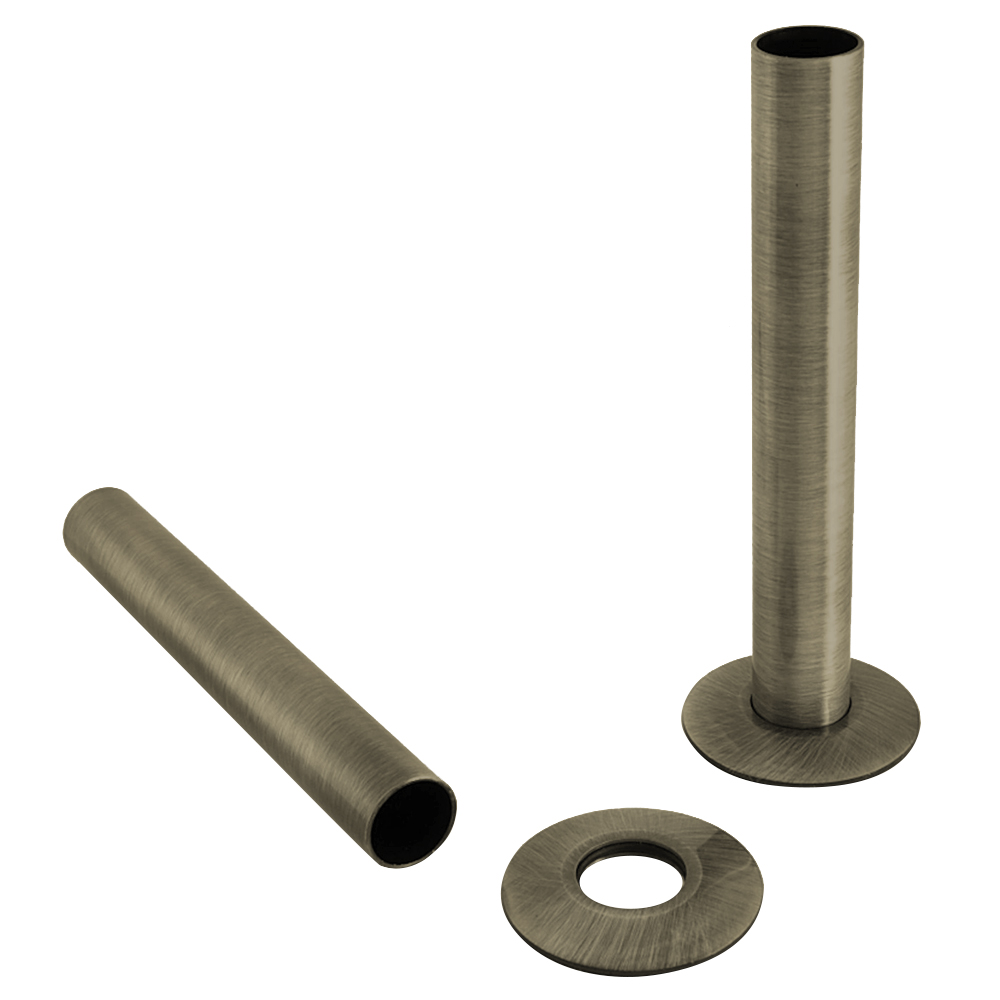 180mm Radiator Valve Pipes and Collars Easy Fit Packs Plumbing Tubes Brass