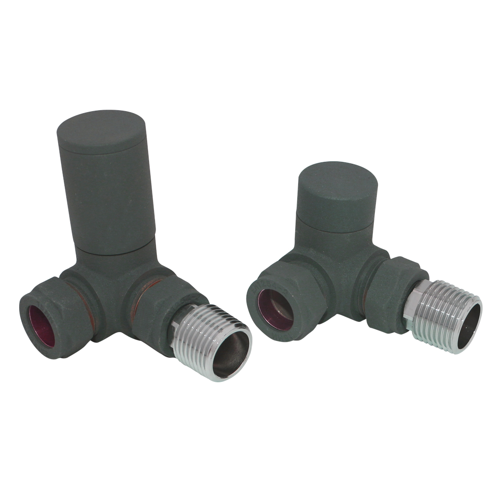 NRG 15 White Radiator Valves Angled Lockshield Valve Set