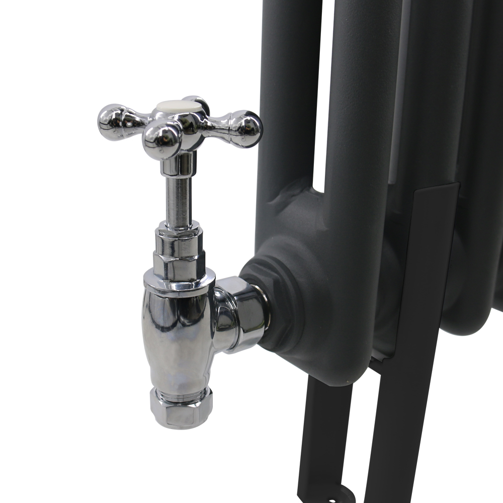 Chrome Traditional Heated Towel Rail Valves Radiator Pipe Shrouds