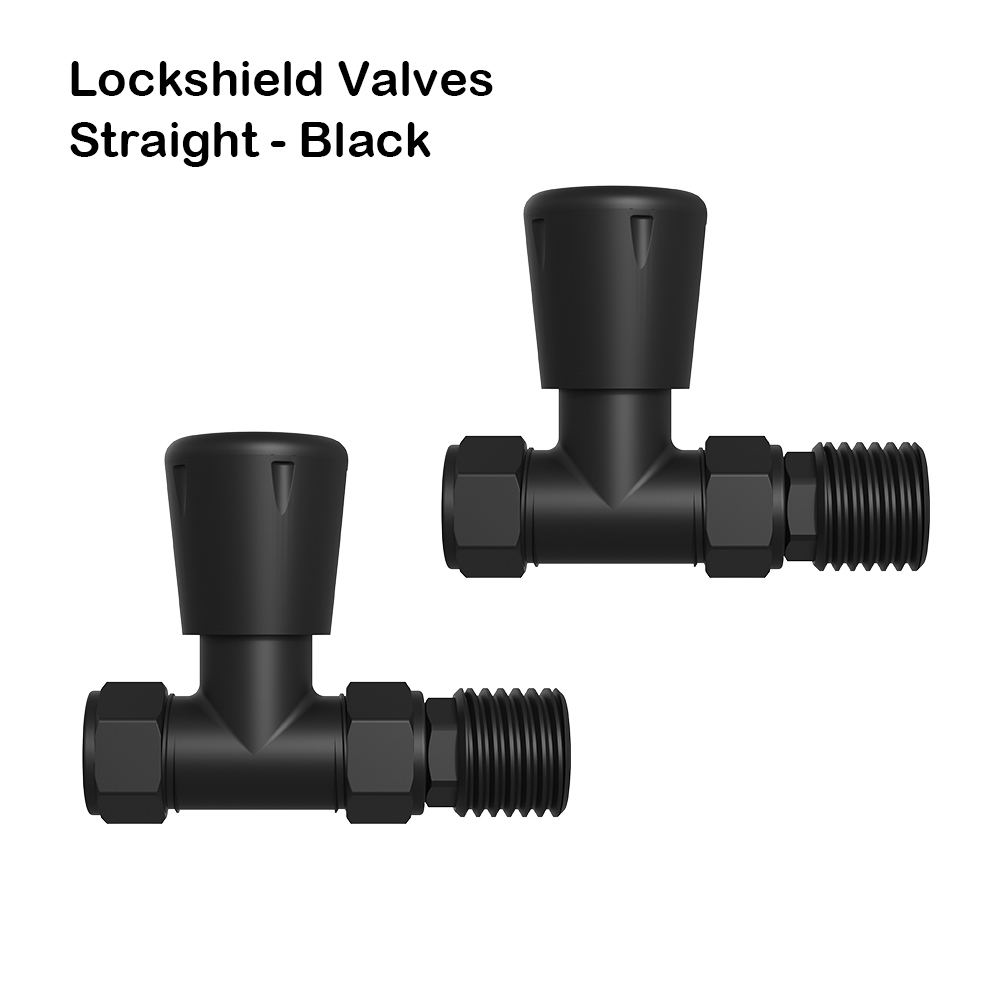 Thermostatic Trv Radiator Valves Set Angled Corner Straight Lockshield