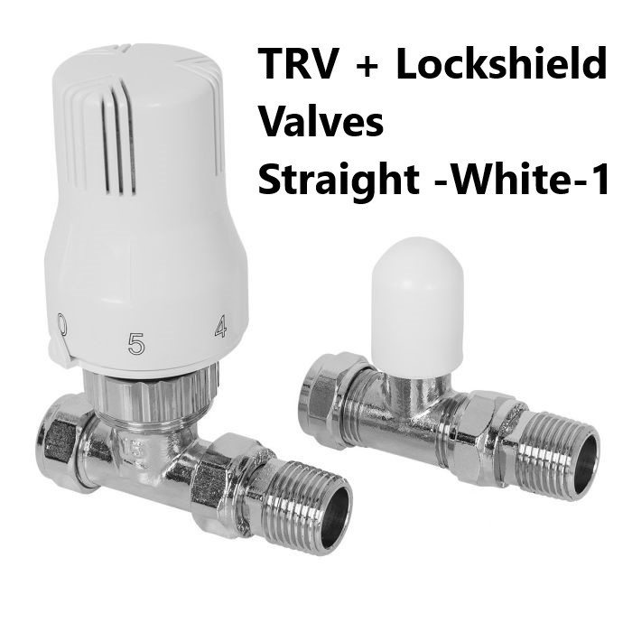 Thermostatic TRV Angled/Corner/Straight Lockshield Radiator Valves Set One Pair