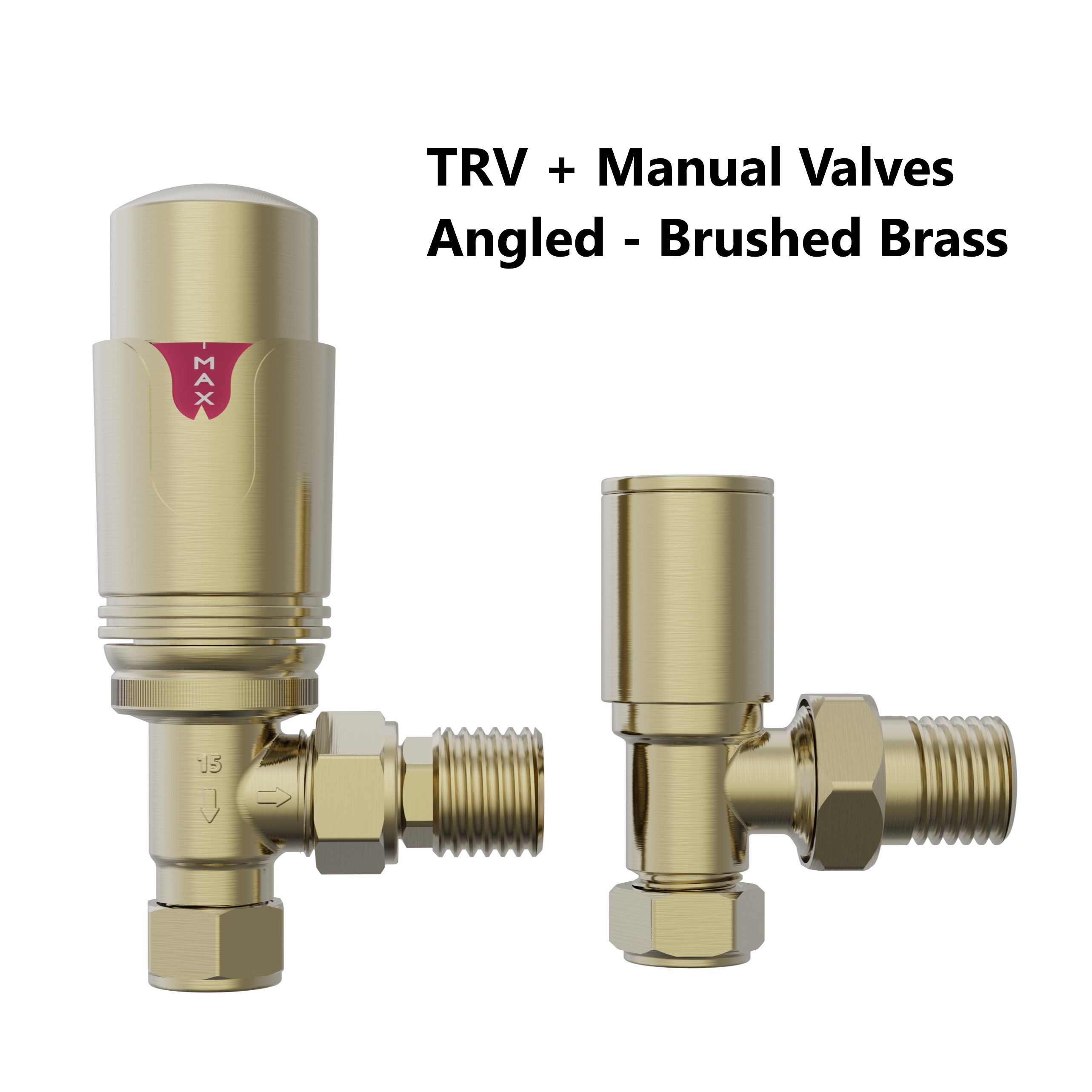 Thermostatic TRV Angled/Corner/Straight Lockshield Radiator Valves Set One Pair