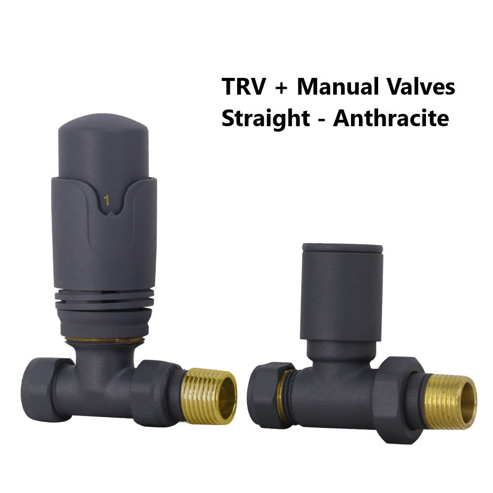 Thermostatic TRV Angled/Corner/Straight Lockshield Radiator Valves Set One Pair