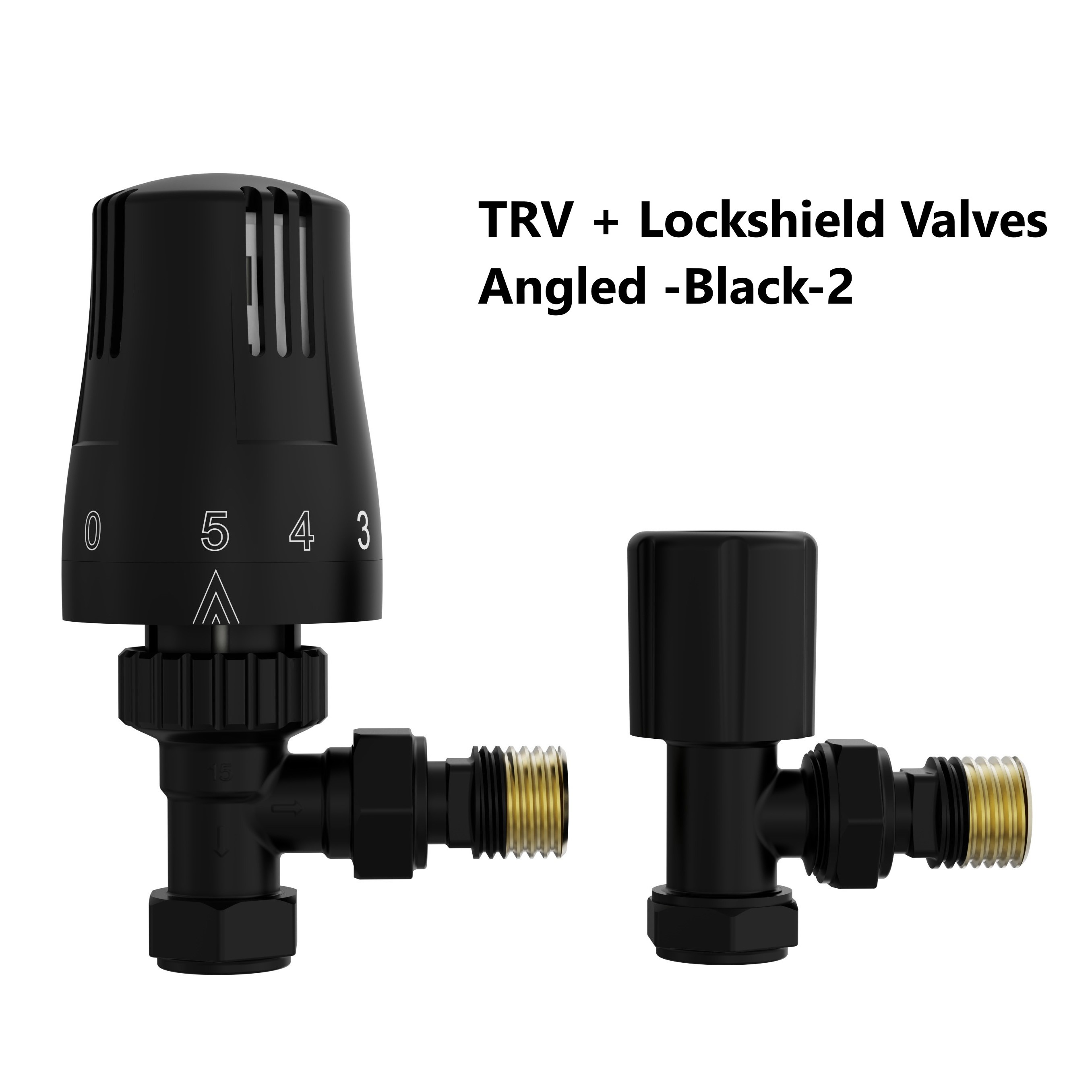 Thermostatic TRV Angled/Corner/Straight Lockshield Radiator Valves Set One Pair