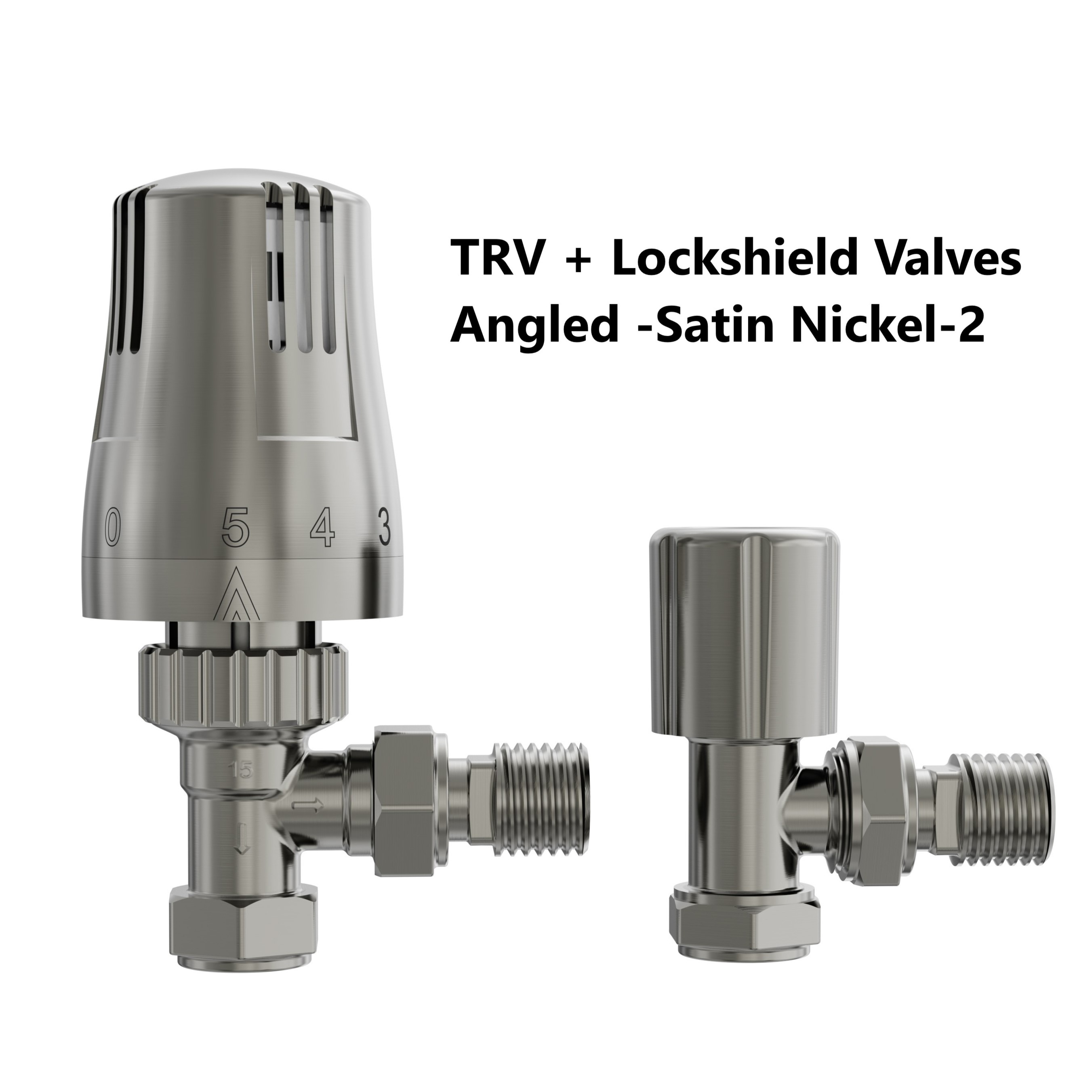 Thermostatic TRV Angled/Corner/Straight Lockshield Radiator Valves Set One Pair
