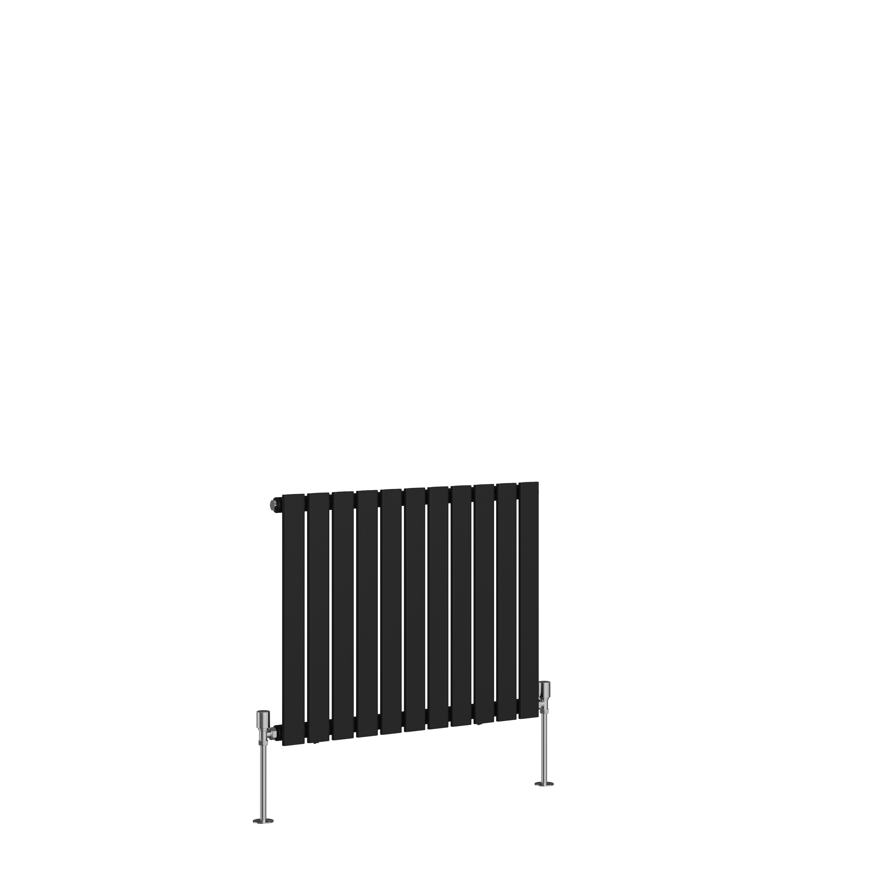 Black Flat Panel Bathroom Designer Radiator Towel Rail Central Heating ...