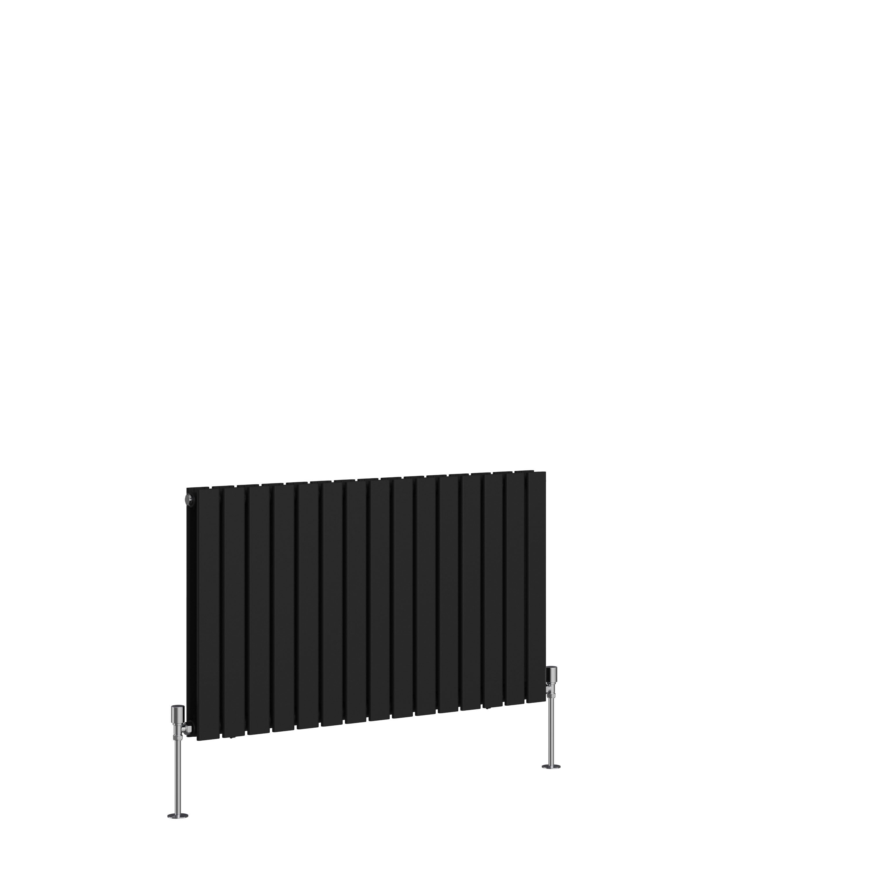 Black Flat Panel Bathroom Designer Radiator Towel Rail Central Heating ...