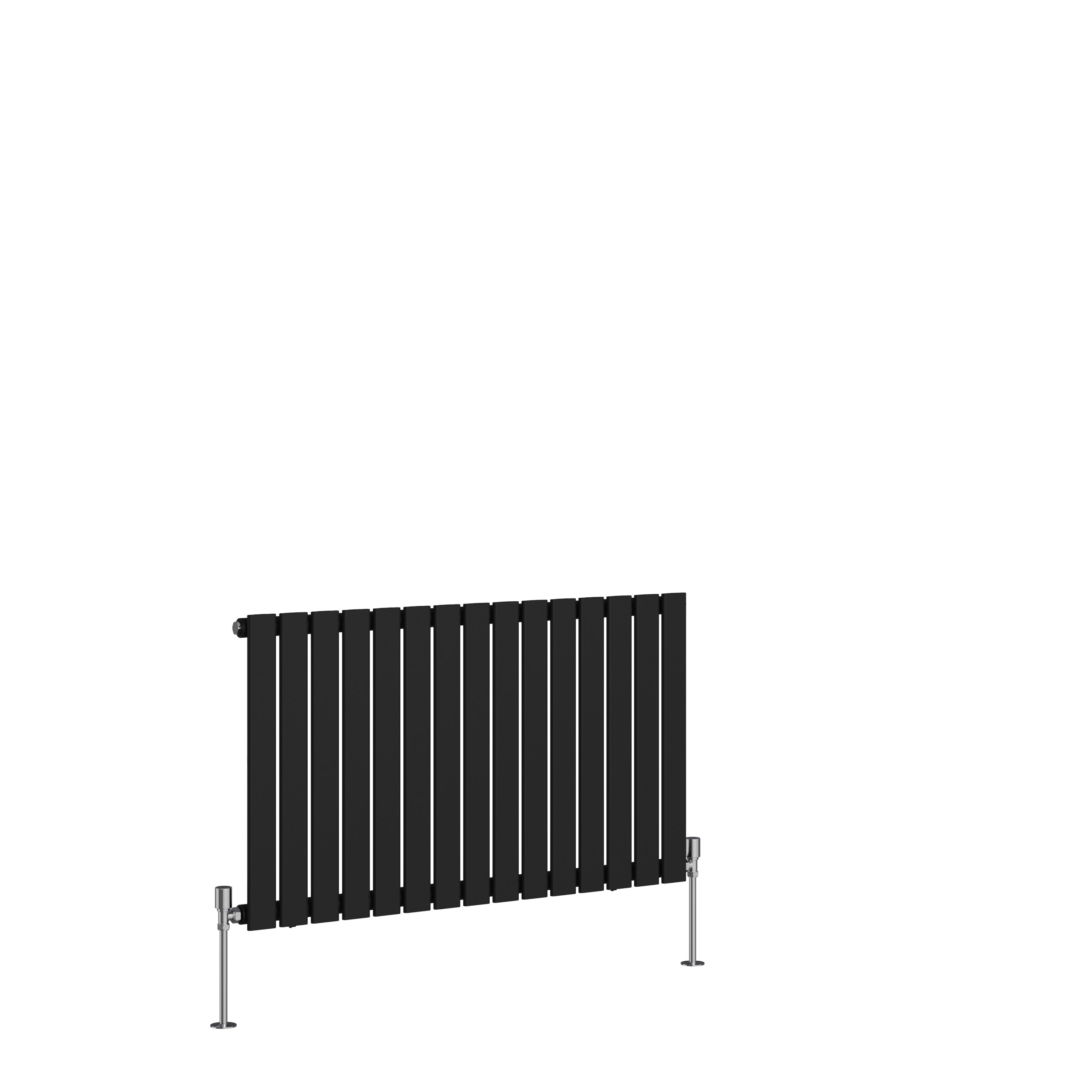 Flat Panel Oval Column Radiator Traditional Horizontal Vertical Rad Black Valves