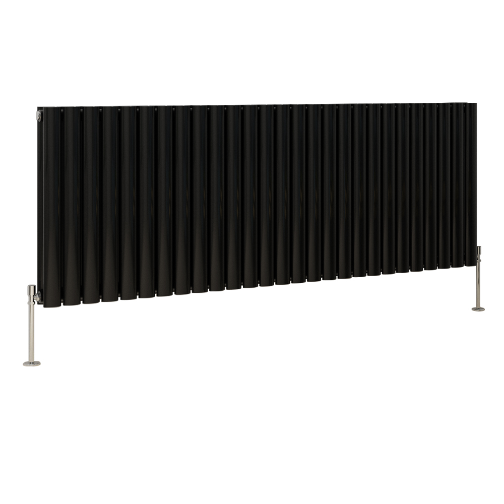 Black Straight Curved Flat Panel Heated Towel Rail Oval Traditional Radiator Rad