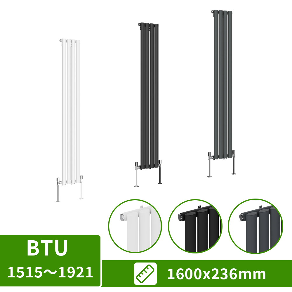 Vertical Designer Radiator Oval Column Tall Upright Central Heating Radiators UK