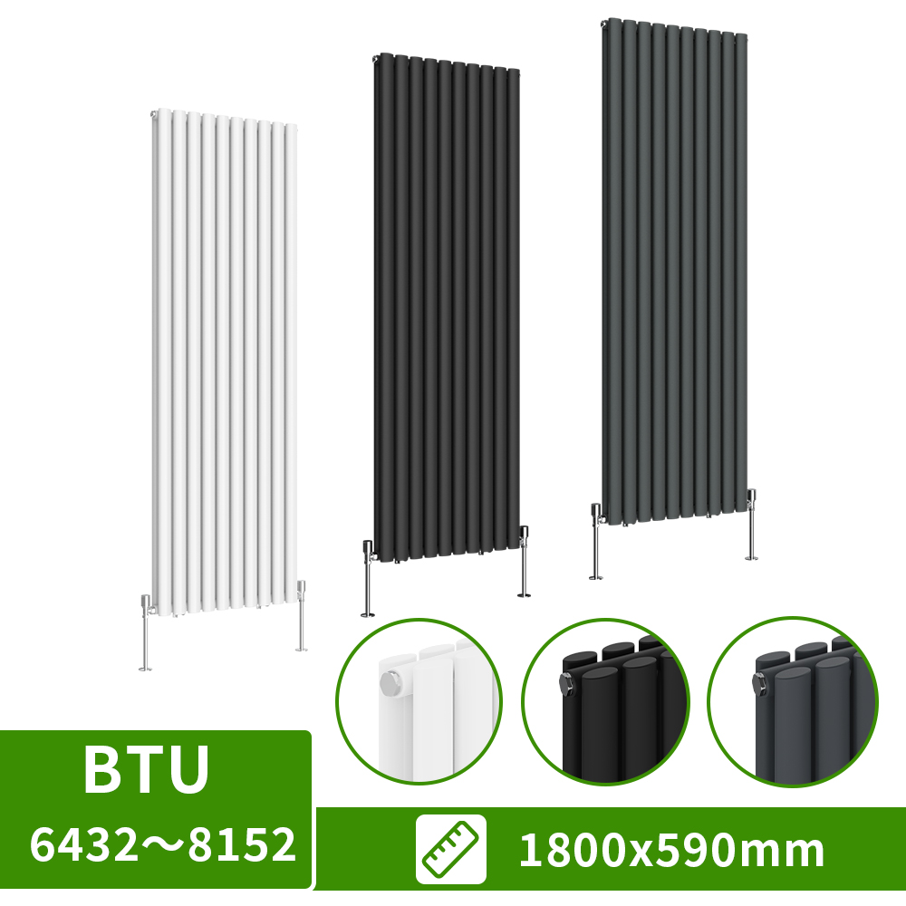 Designer Radiator Horizontal Vertical Oval Column Flat Panel Traditional Heating