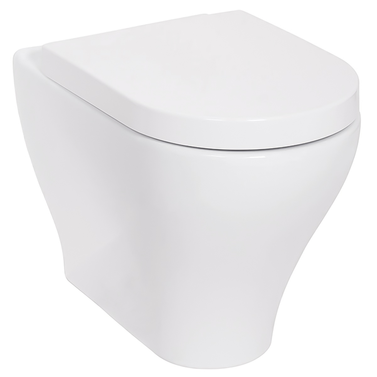BTW Back To Wall Toilet Pan Concealed Cistern Unit Soft Close Seat Gloss White eBay