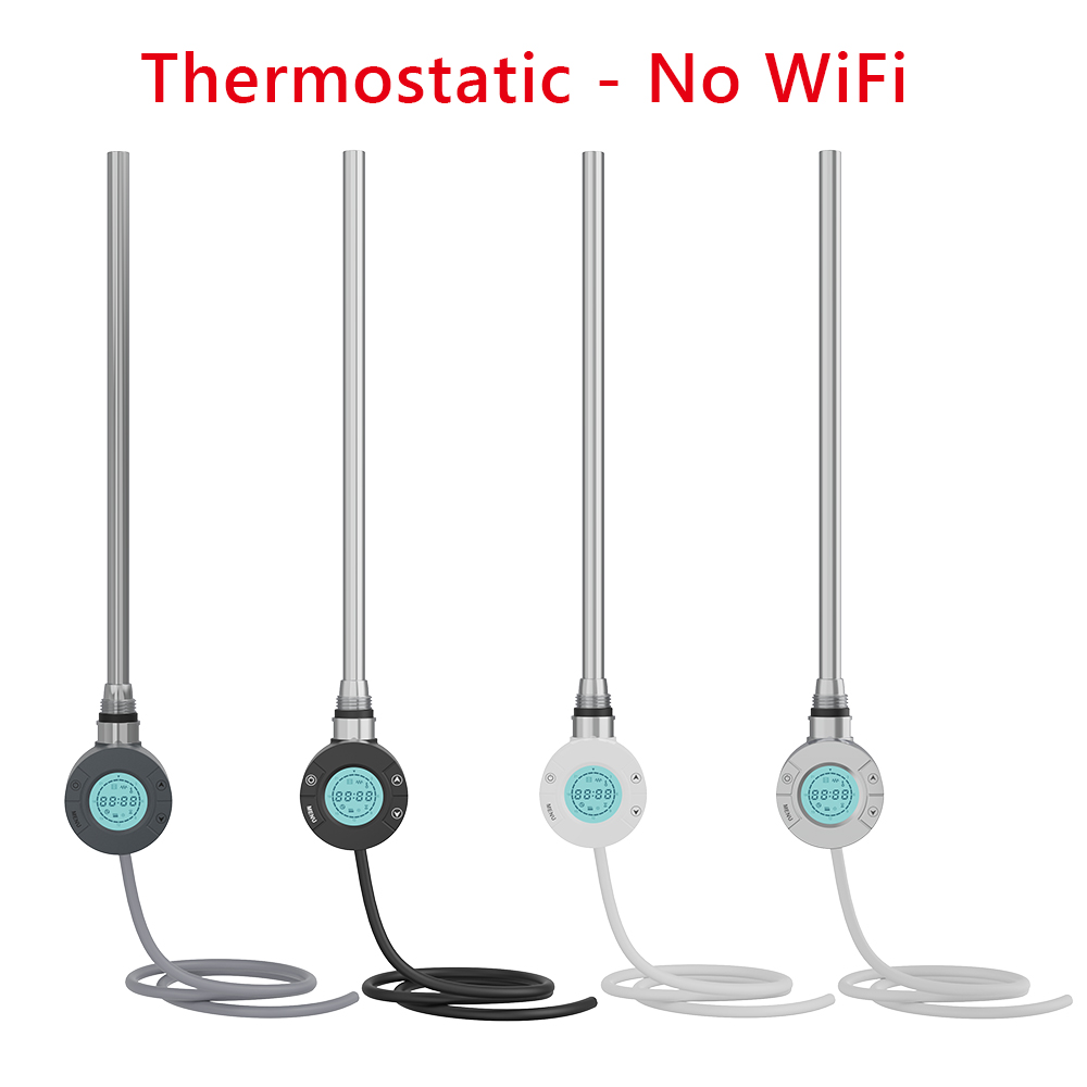 Thermostatic Smart Dual Fuel Towel Rail Radiator Heating Element LCD Display