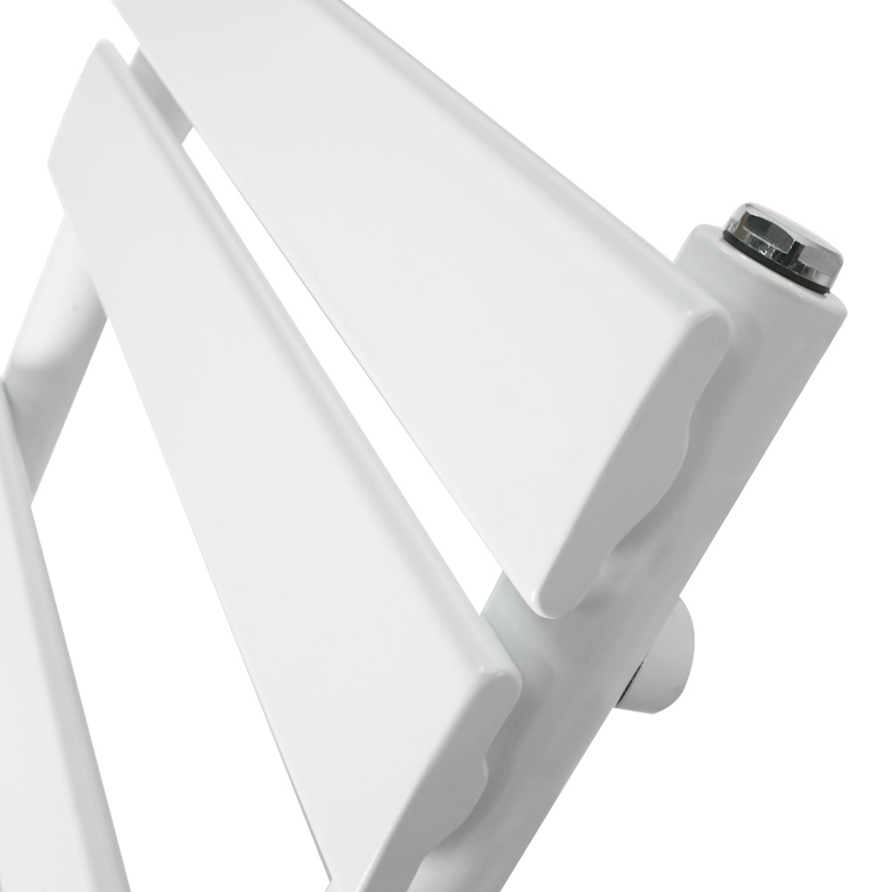 white flat panel heated towel rail