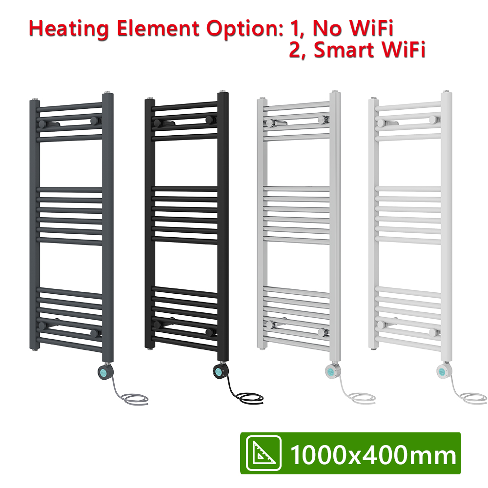 Prefilled Electric Heated Towel Rail Straight Radiator Bathroom Thermostatic Rad