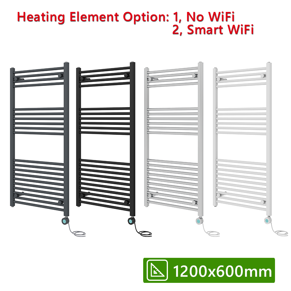 Prefilled Electric Heated Towel Rail Straight Radiator Bathroom Thermostatic Rad