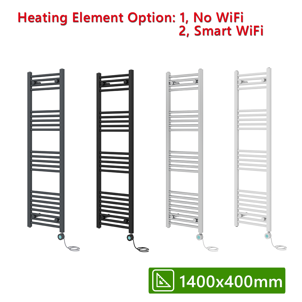 Prefilled Electric Heated Towel Rail Straight Radiator Bathroom Thermostatic Rad