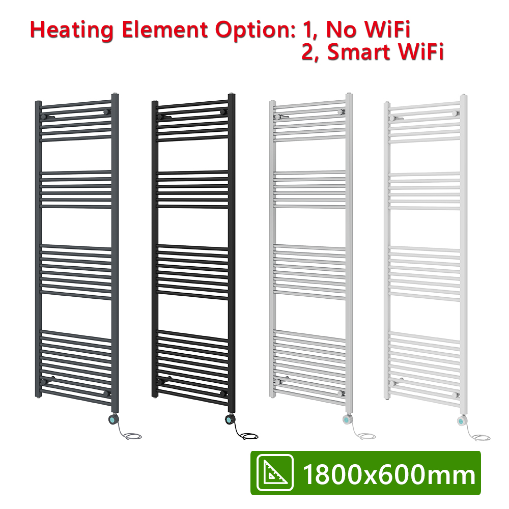 Prefilled Electric Heated Towel Rail Straight Radiator Bathroom Thermostatic Rad