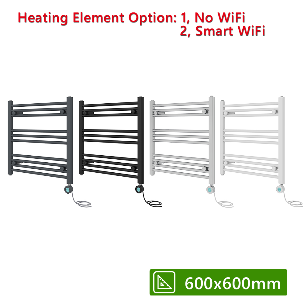 Prefilled Electric Heated Towel Rail Straight Radiator Bathroom Thermostatic Rad