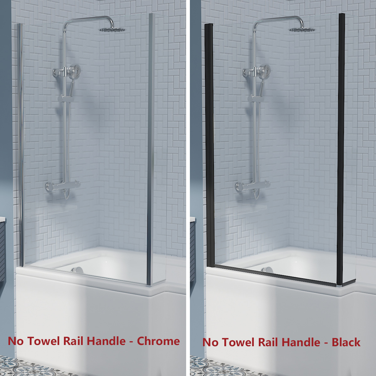 Pivot 4 Folding L Shape Hinged Bath Shower Screen P Shaped Glass Return Panel
