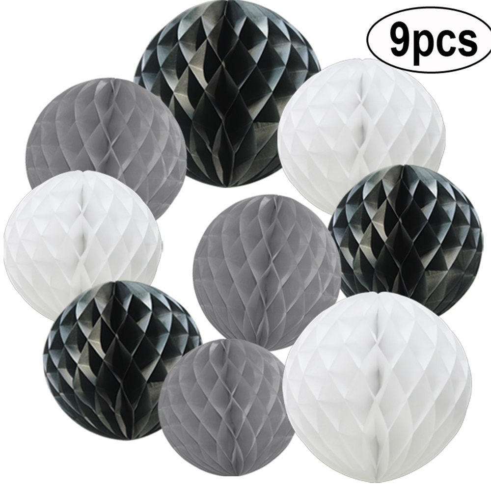 TtS 9 Mixed Paper Honeycomb Balls Tissue Wedding Party Hanging Decoration - Picture 15 of 17